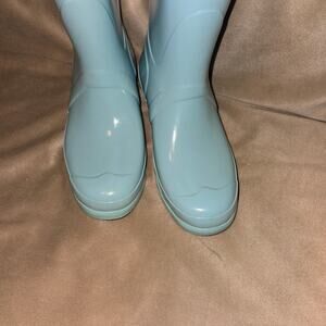 EUC Hunter Women Original Tall Adjustable Waterproof Rain Boots Light Blue US 8